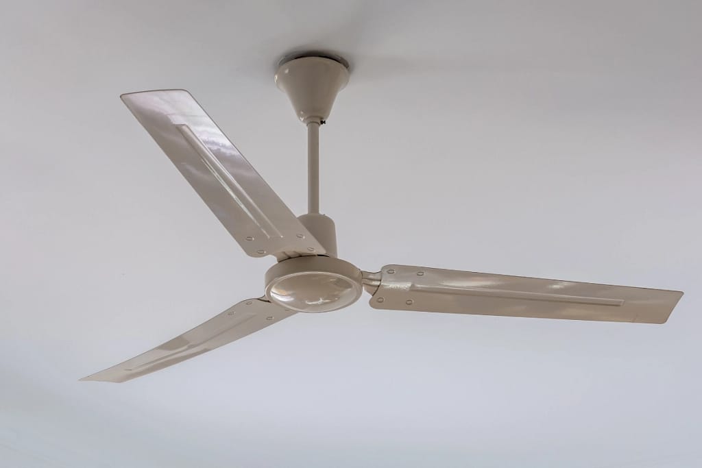 Image of a ceiling fan installed in the ceiling