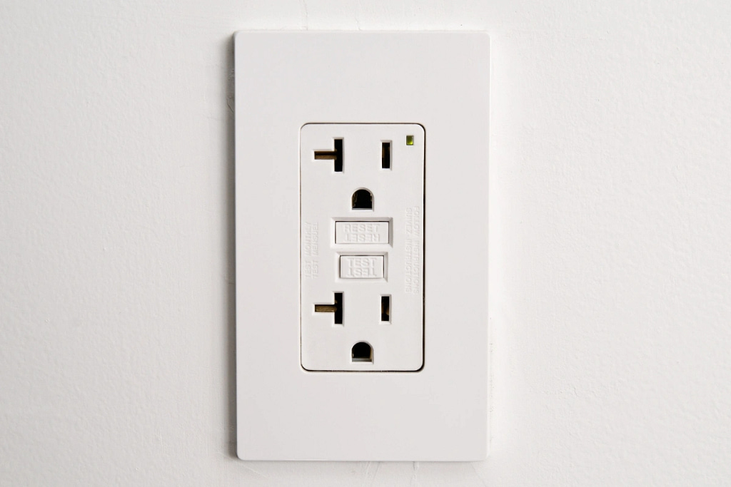 Image of a GFCI outlet in a wall