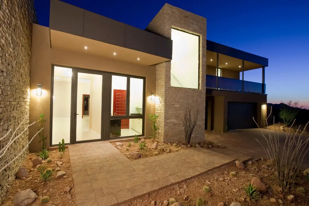 Tucson residence with well-lit interiors, , highlighting sustainable home electrification