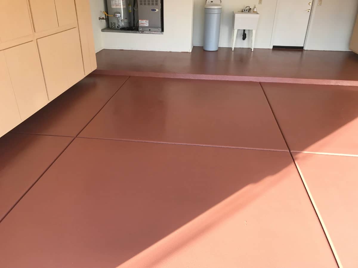 Image of a concrete floor after completing concrete coating