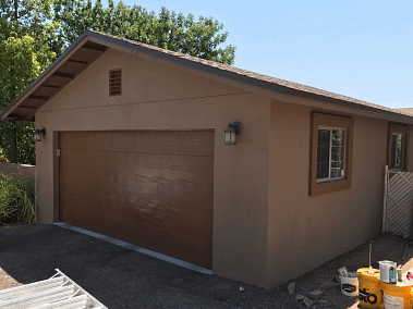 Front view of a home with a complete stucco repaired exterior in tucson, az